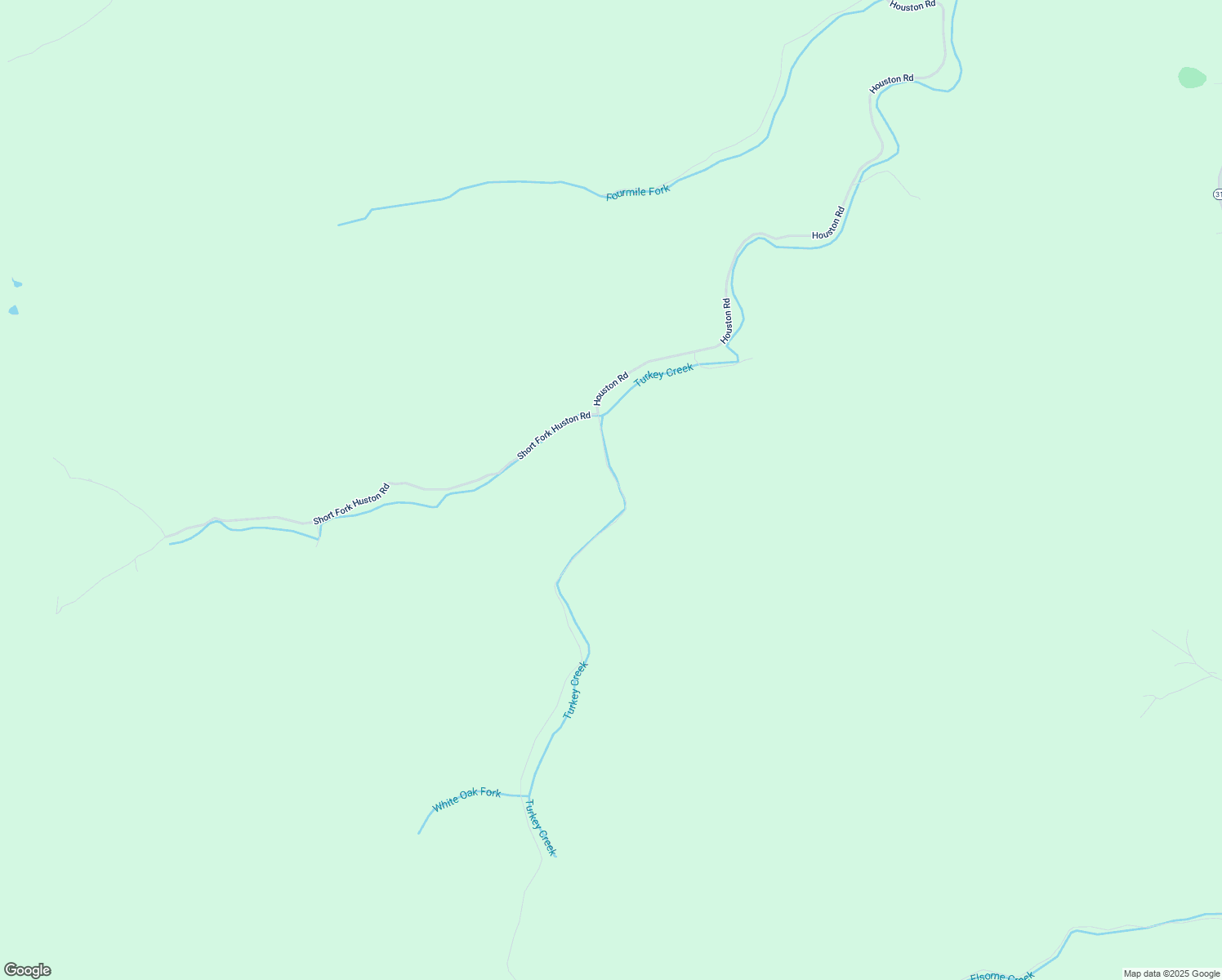 map of restaurants, bars, coffee shops, grocery stores, and more near Houston Road in Breathitt County