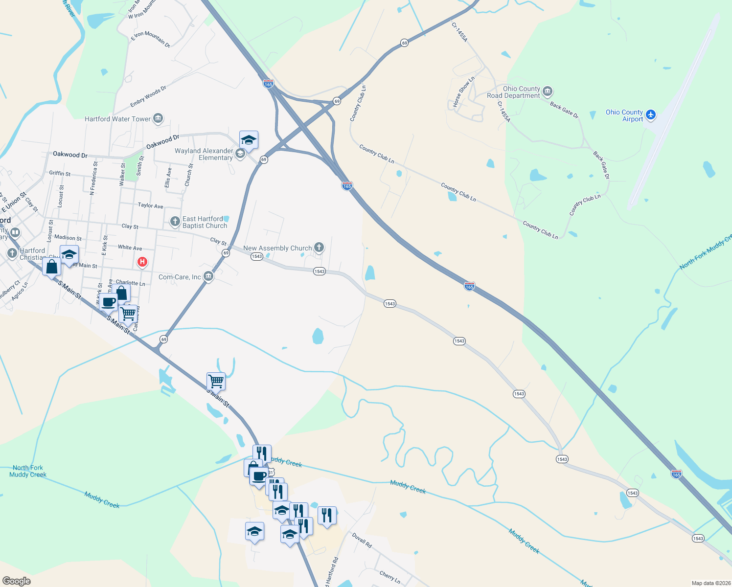 map of restaurants, bars, coffee shops, grocery stores, and more near 720 Kavanaugh Ln in Hartford
