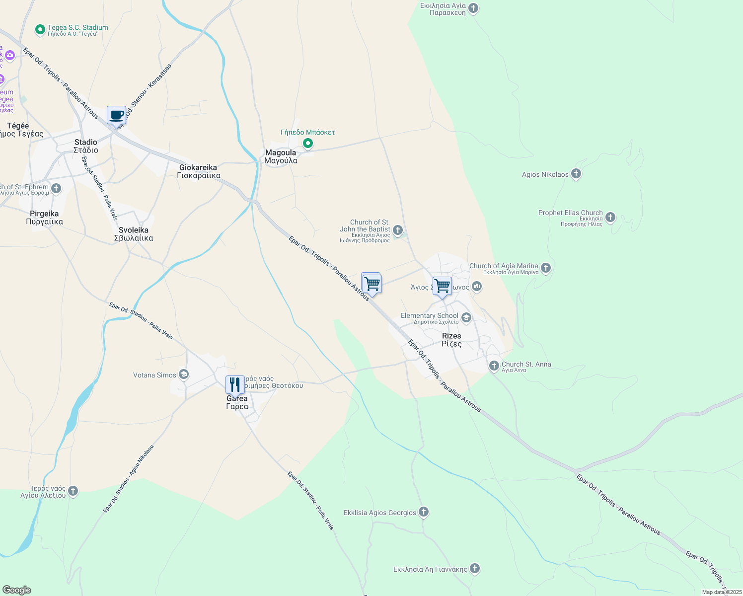 map of restaurants, bars, coffee shops, grocery stores, and more near  in 