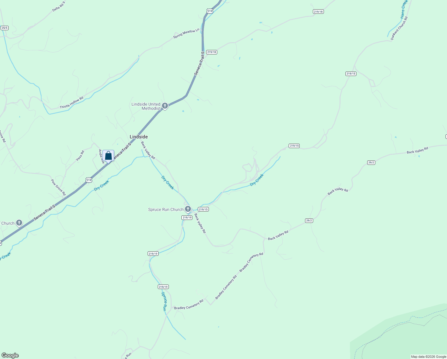 map of restaurants, bars, coffee shops, grocery stores, and more near in Lindside