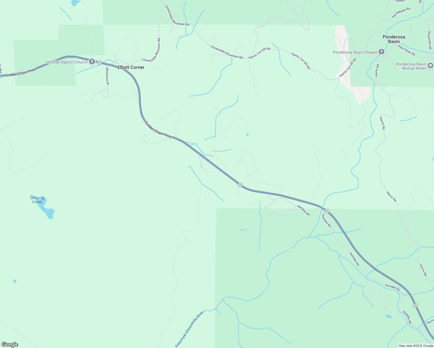 map of restaurants, bars, coffee shops, grocery stores, and more near 4966 Watt Road in Mariposa