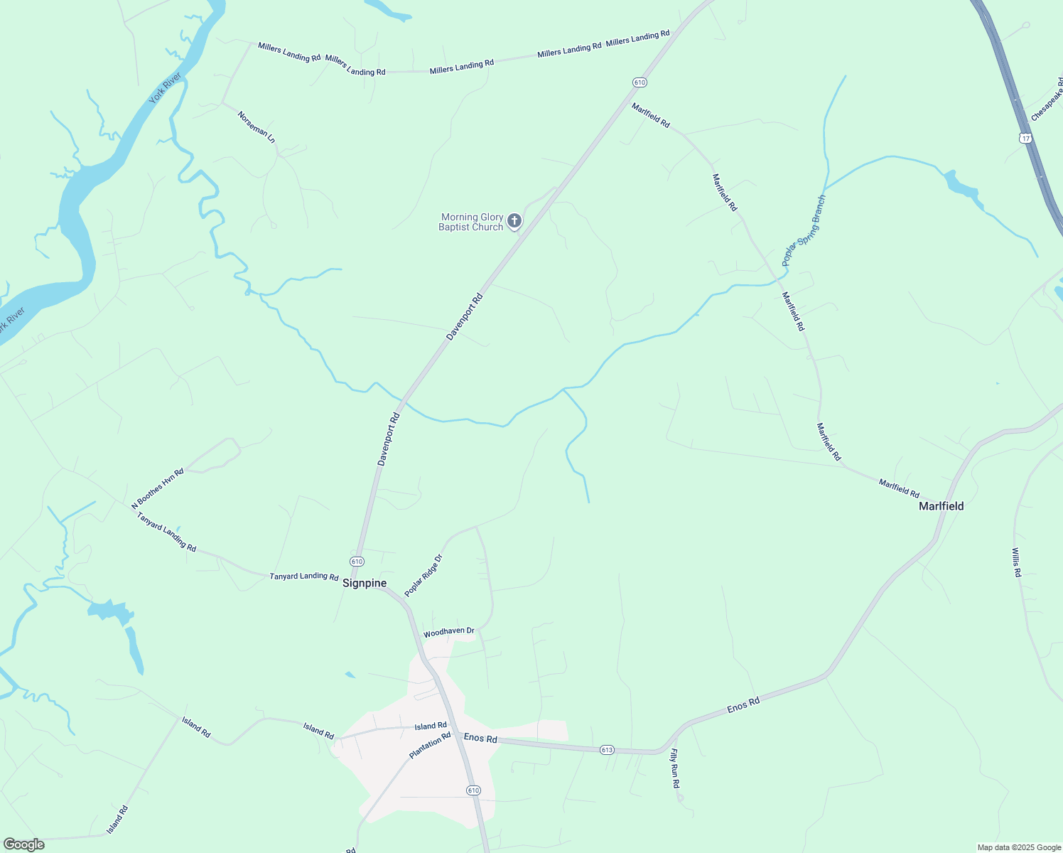 map of restaurants, bars, coffee shops, grocery stores, and more near 3613 Poplar Ridge Drive in Gloucester