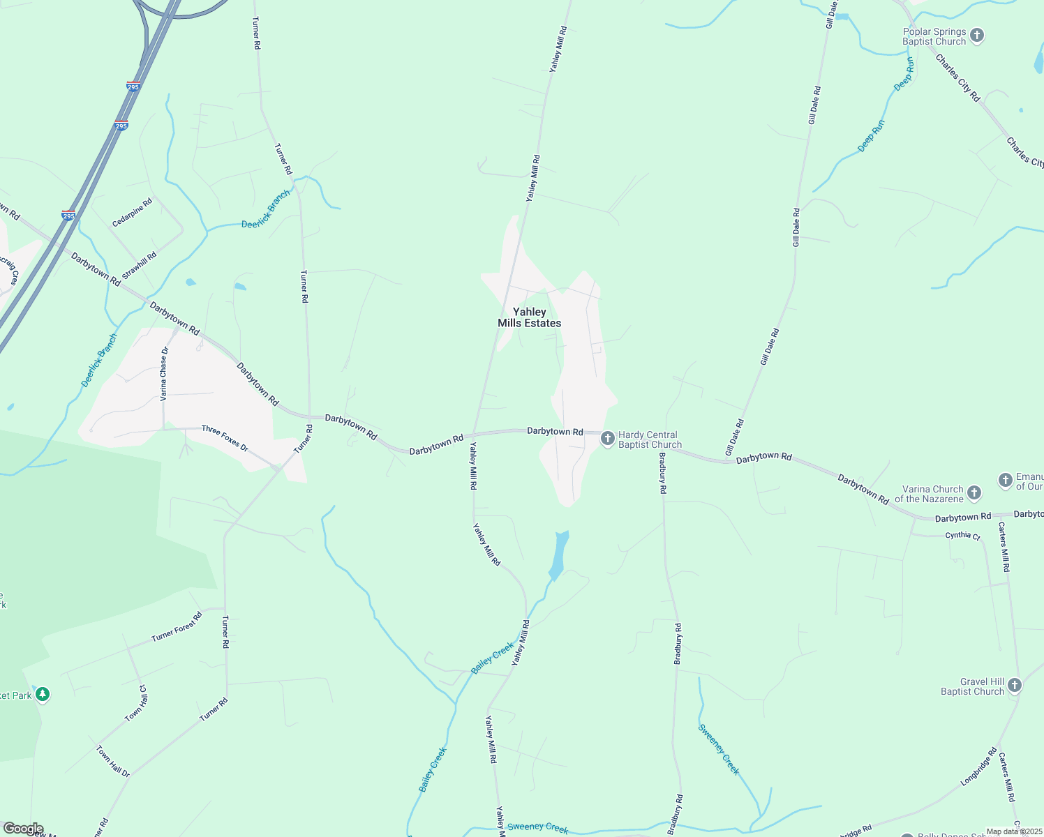 map of restaurants, bars, coffee shops, grocery stores, and more near 4510 Darbytown Road in Richmond