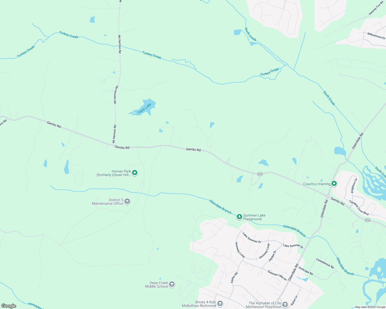 map of restaurants, bars, coffee shops, grocery stores, and more near 17301 Genito Road in Moseley