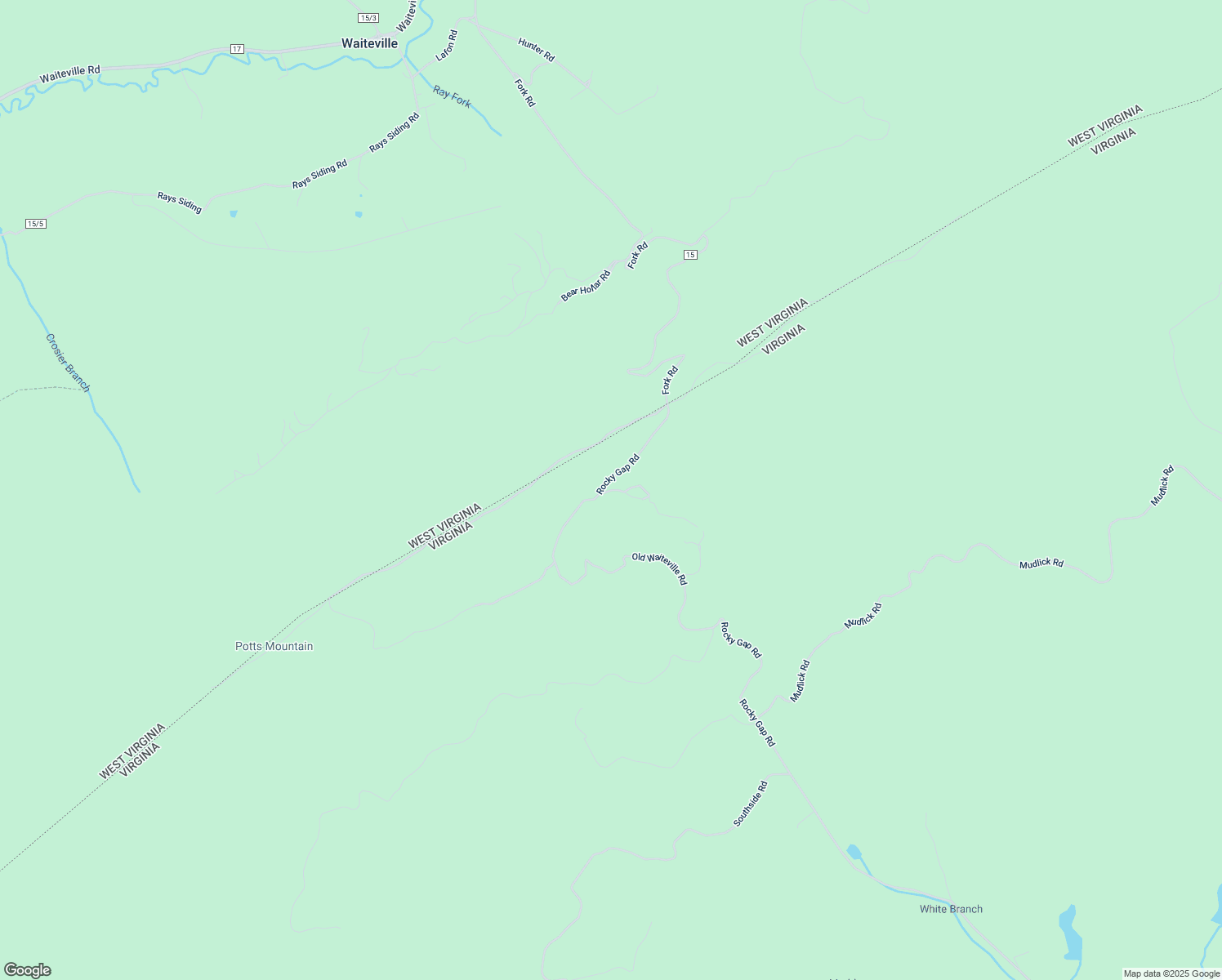map of restaurants, bars, coffee shops, grocery stores, and more near Abandoned Road in Craig County