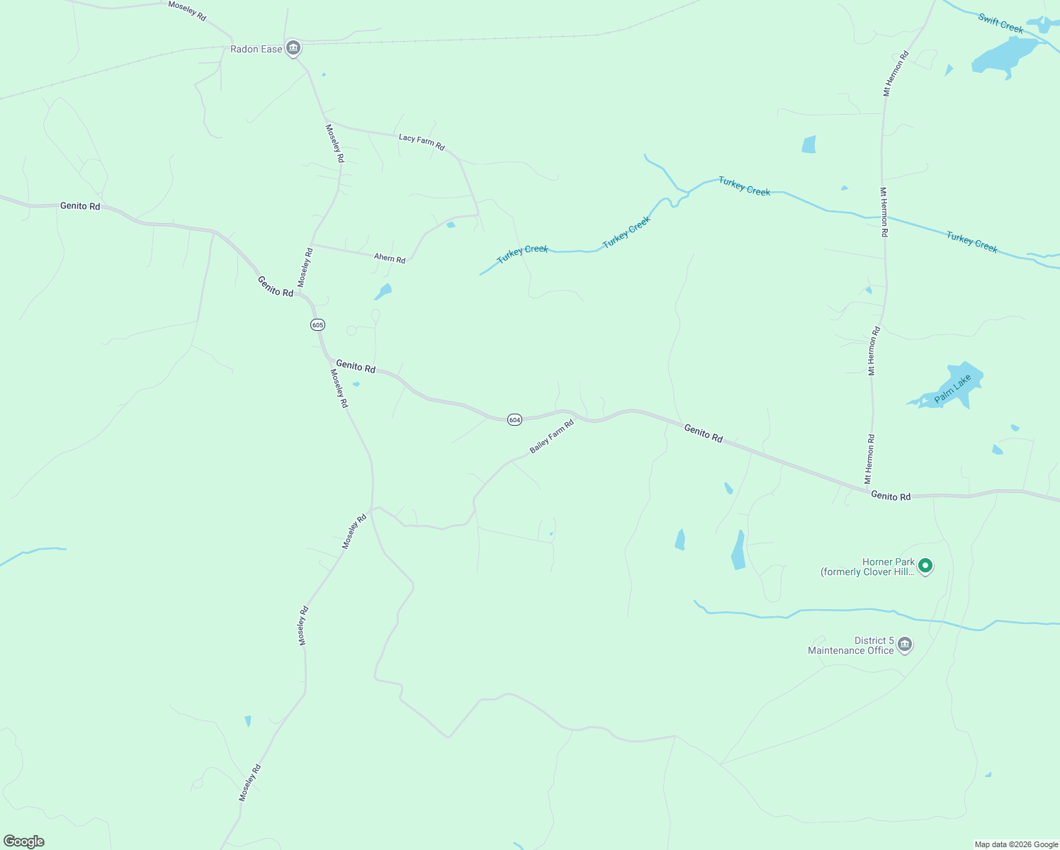 map of restaurants, bars, coffee shops, grocery stores, and more near 19211 Genito Rd in Moseley