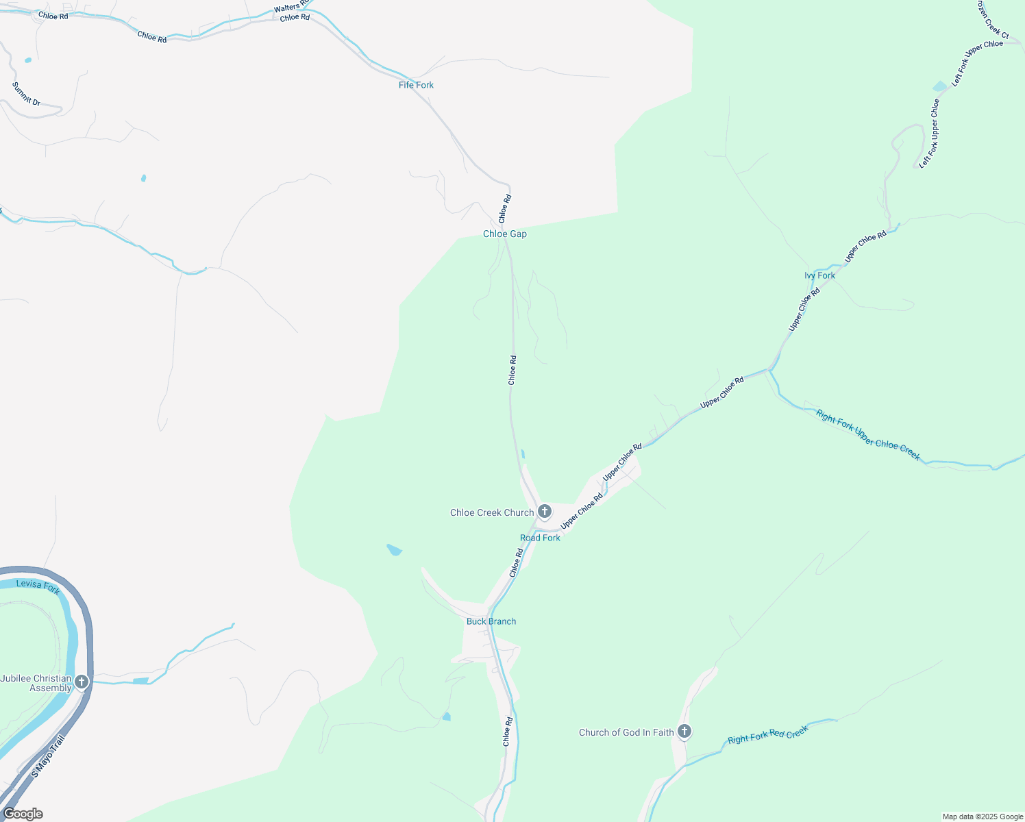 map of restaurants, bars, coffee shops, grocery stores, and more near 3141 Chloe Road in Pikeville