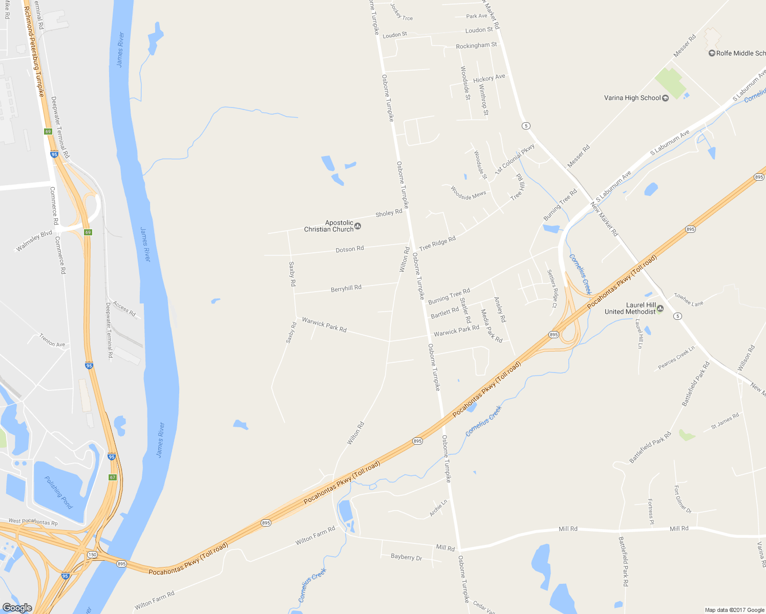 map of restaurants, bars, coffee shops, grocery stores, and more near 7540 Wilton Road in Richmond