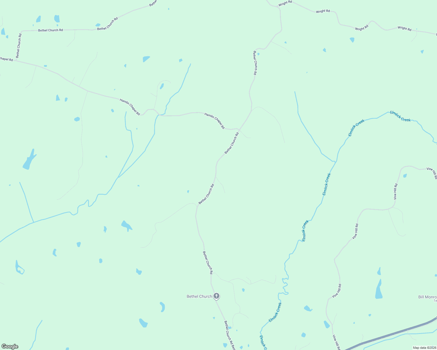 map of restaurants, bars, coffee shops, grocery stores, and more near Bethel Church Road in Beaver Dam