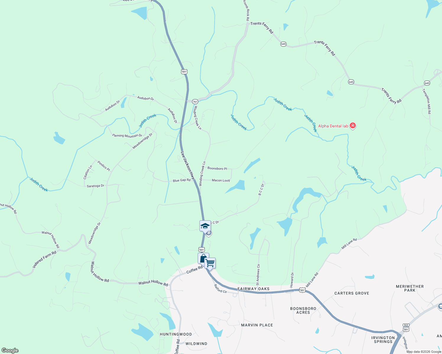 map of restaurants, bars, coffee shops, grocery stores, and more near 1168 State Route 856 in Lynchburg