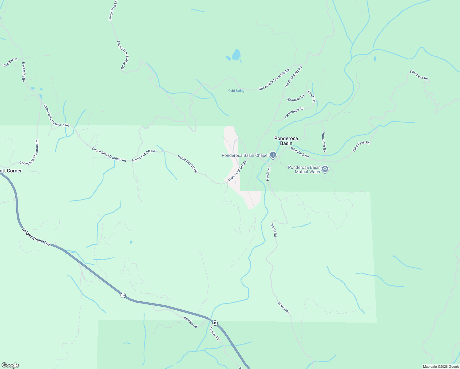 map of restaurants, bars, coffee shops, grocery stores, and more near 5530 Harris Cut Off Road in Mariposa