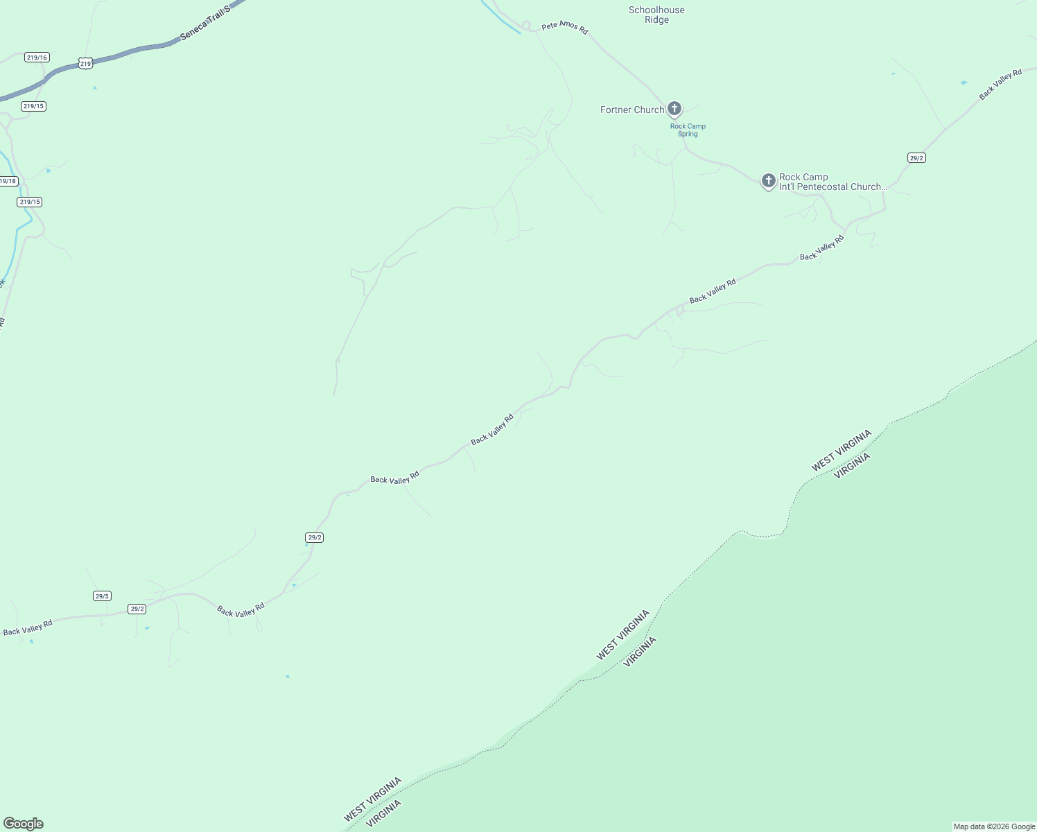 map of restaurants, bars, coffee shops, grocery stores, and more near 5148 Back Valley Road in Lindside