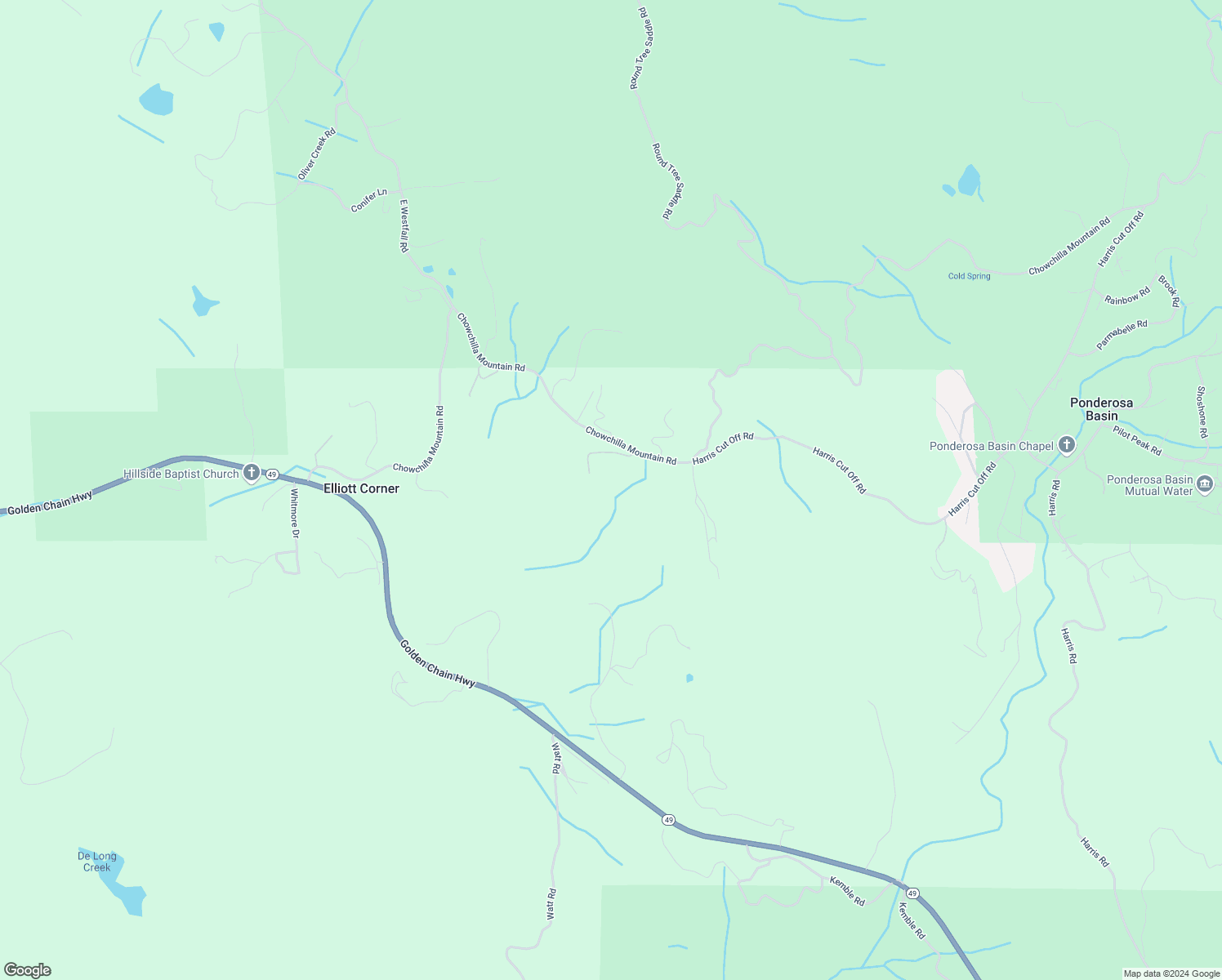 map of restaurants, bars, coffee shops, grocery stores, and more near 2232 Sunset Drive in Mariposa