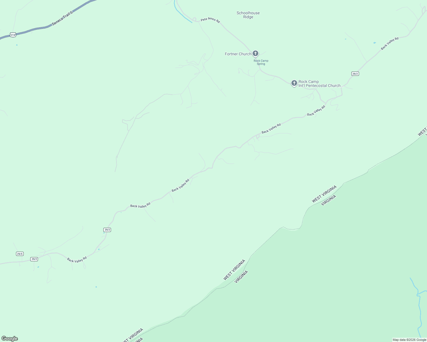 map of restaurants, bars, coffee shops, grocery stores, and more near 5344 Back Valley Road in Lindside