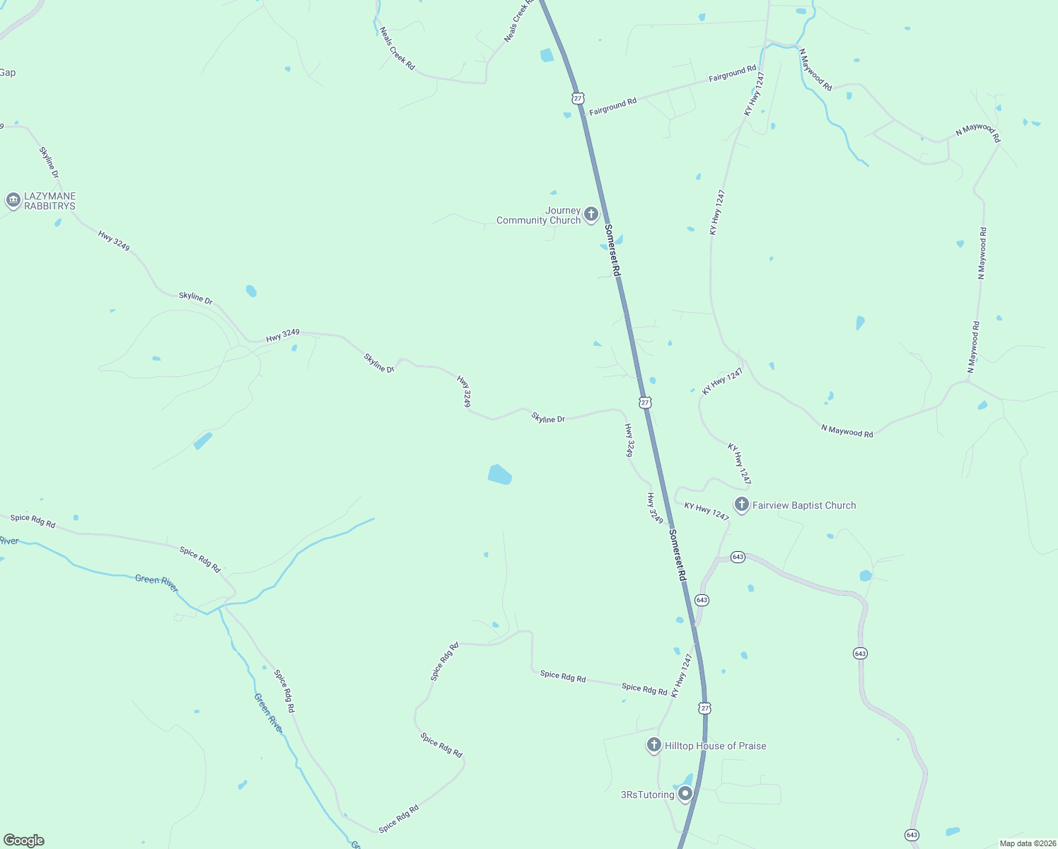 map of restaurants, bars, coffee shops, grocery stores, and more near 745 Highway 3249 in Stanford