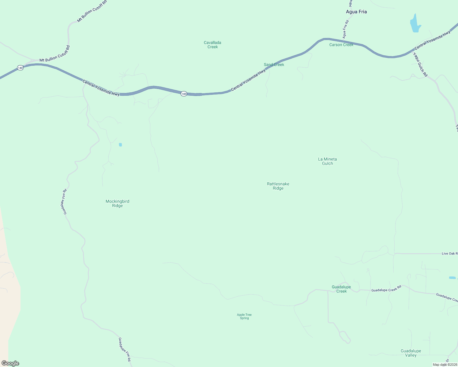 map of restaurants, bars, coffee shops, grocery stores, and more near California 140 in Catheys Valley