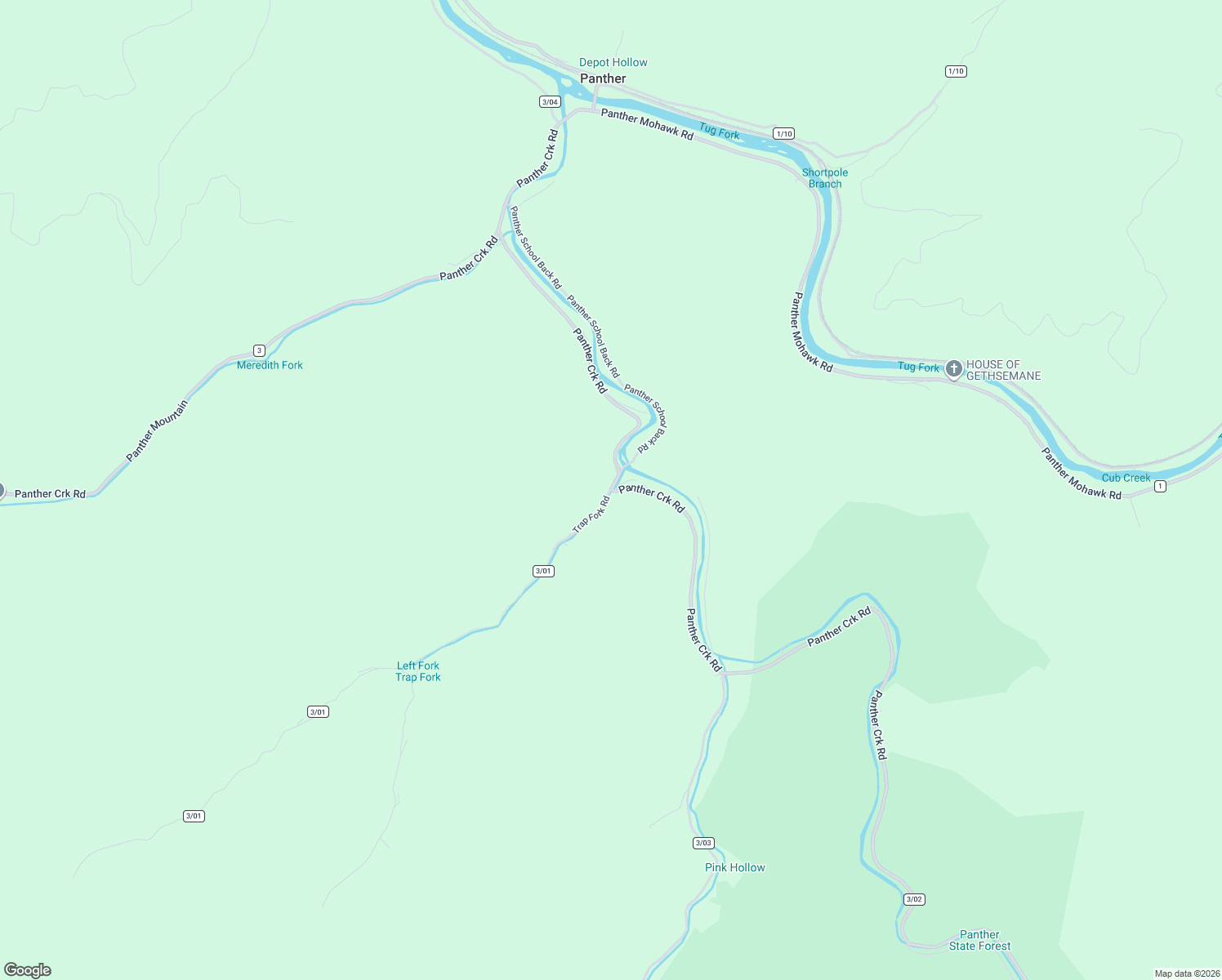 map of restaurants, bars, coffee shops, grocery stores, and more near 884 Trap Fork Road in Panther
