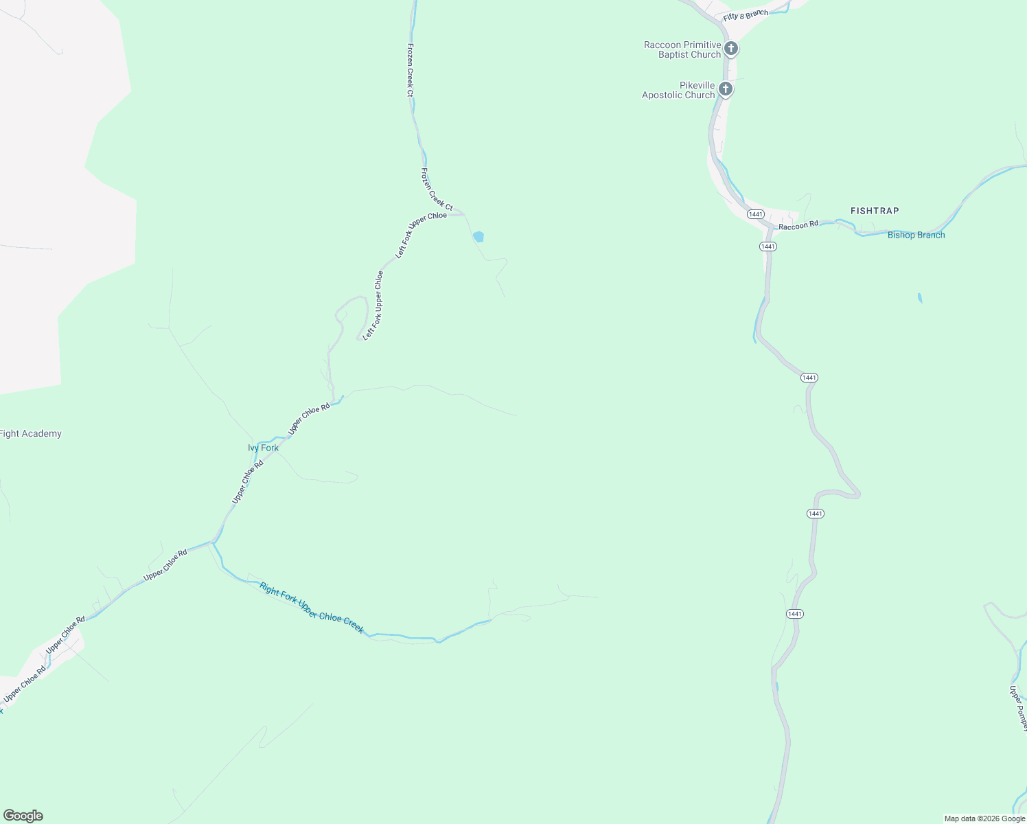 map of restaurants, bars, coffee shops, grocery stores, and more near 2164-2198 Upper Chloe Creek in Pikeville