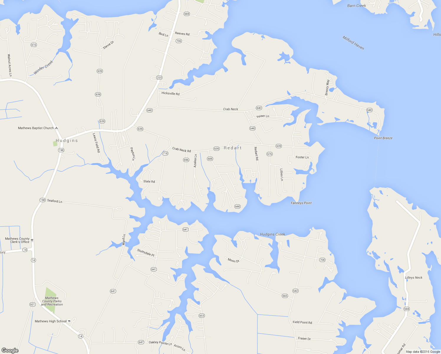 map of restaurants, bars, coffee shops, grocery stores, and more near Mariners Point Road in Hudgins