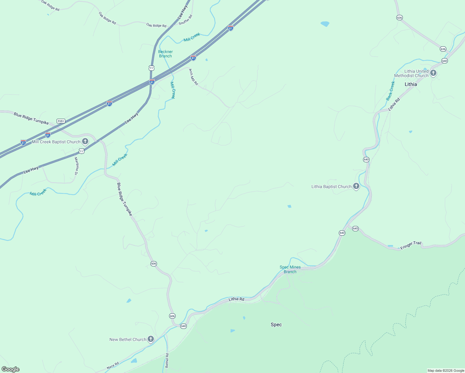 map of restaurants, bars, coffee shops, grocery stores, and more near 805 Longfield Road in Fincastle