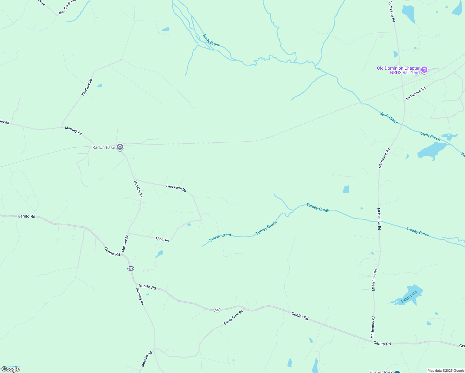 map of restaurants, bars, coffee shops, grocery stores, and more near 19600 Lacy Farm Road in Moseley