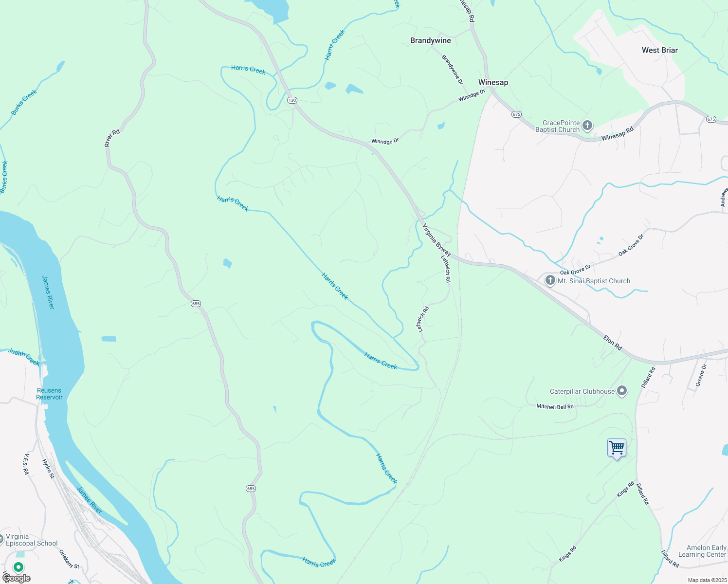 map of restaurants, bars, coffee shops, grocery stores, and more near 142 Leftwich Road in Madison Heights