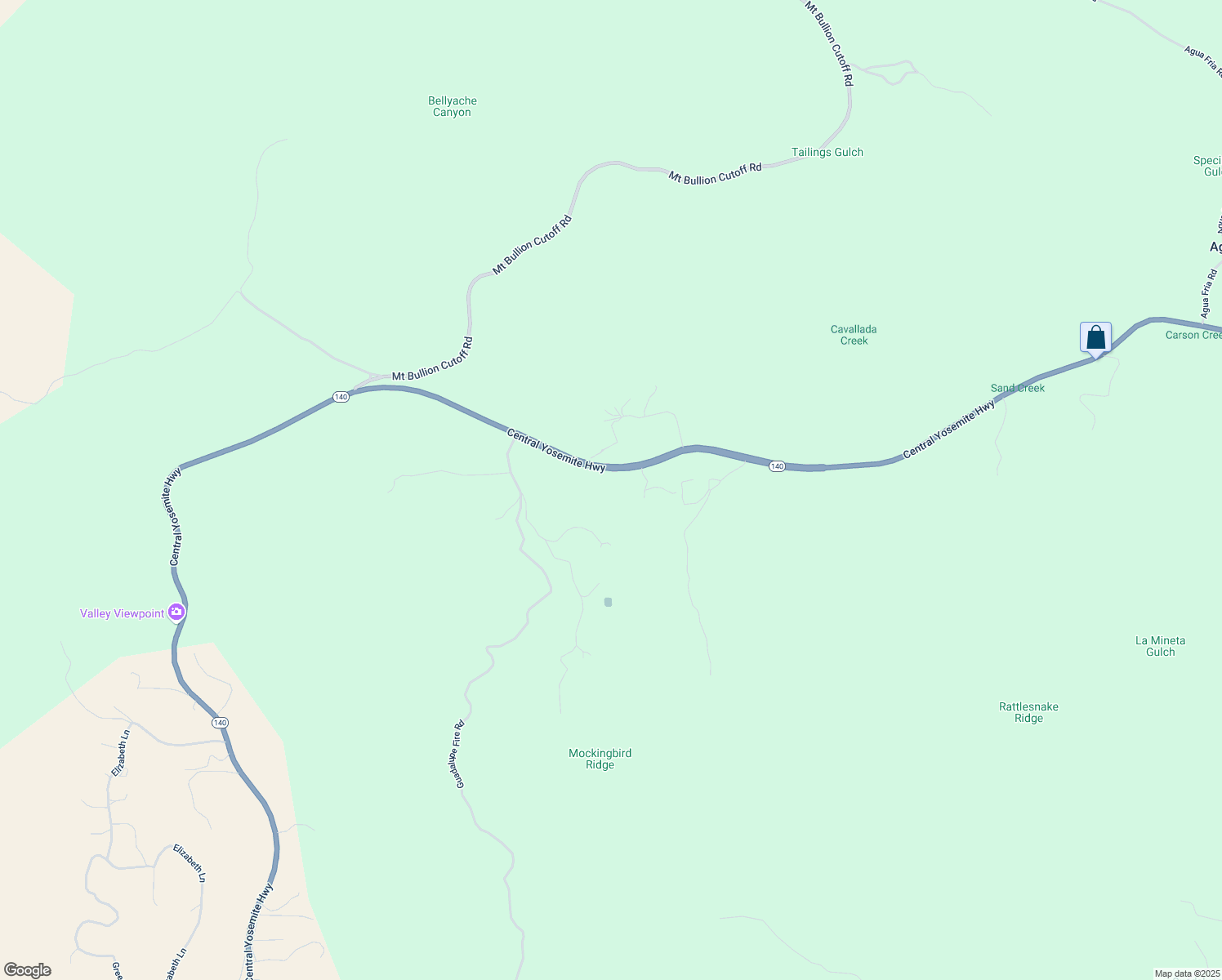 map of restaurants, bars, coffee shops, grocery stores, and more near 3708 California 140 in Catheys Valley