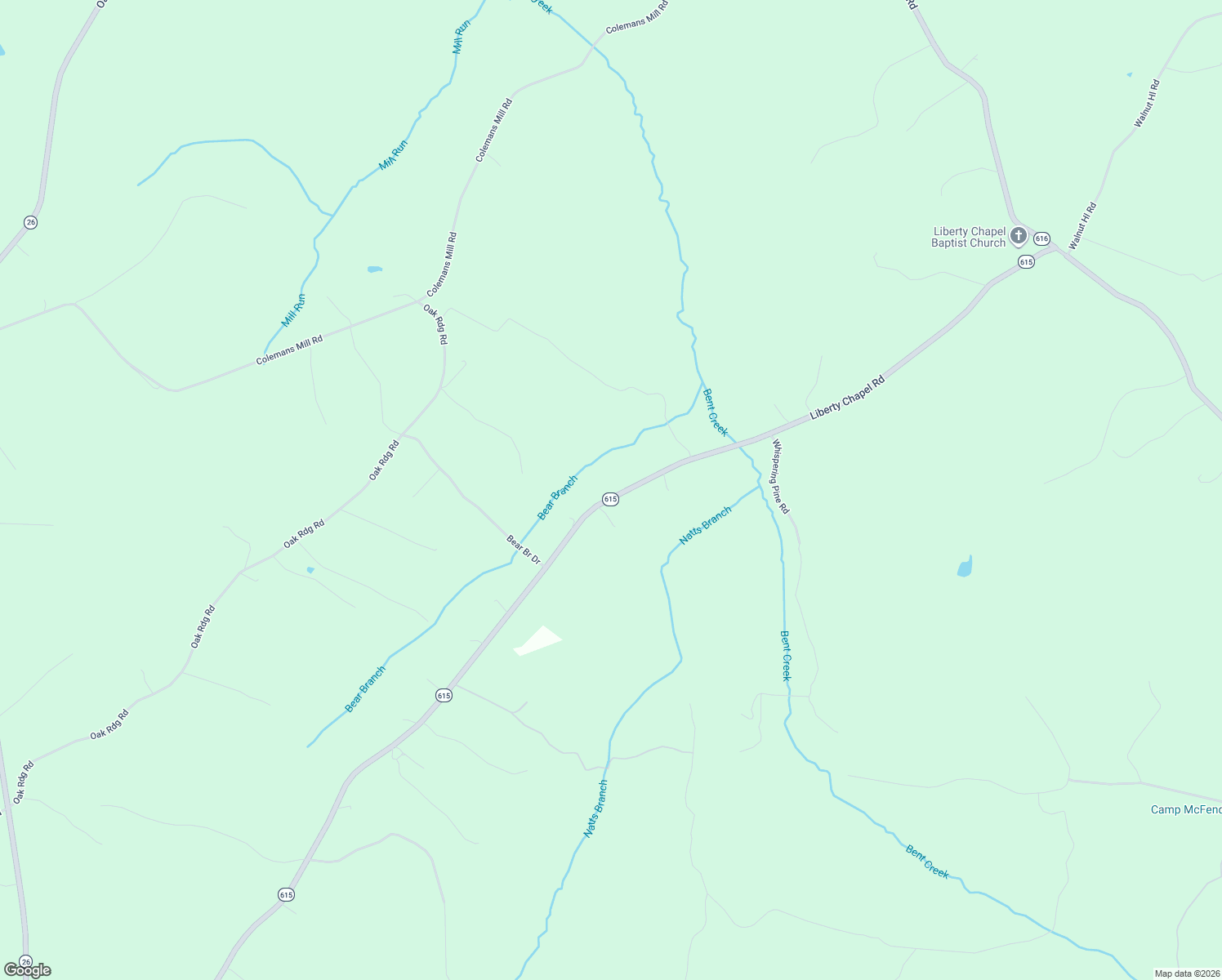map of restaurants, bars, coffee shops, grocery stores, and more near State Route 615 in Appomattox