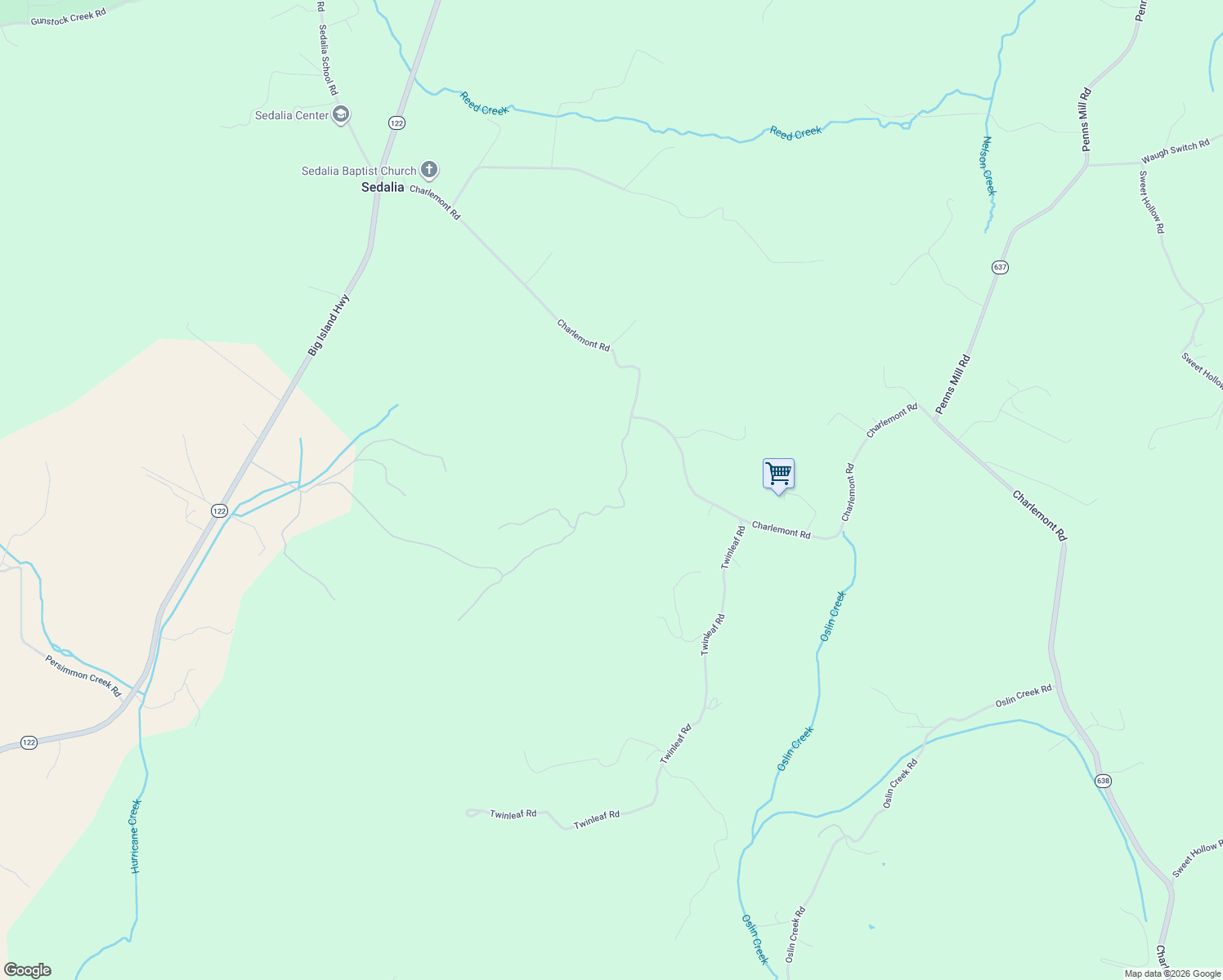 map of restaurants, bars, coffee shops, grocery stores, and more near 1813 Charlemont Road in Big Island