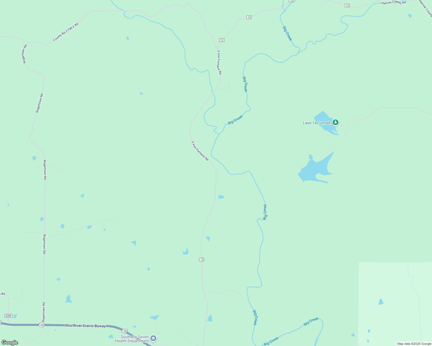 map of restaurants, bars, coffee shops, grocery stores, and more near County Road 12 in Hardin County
