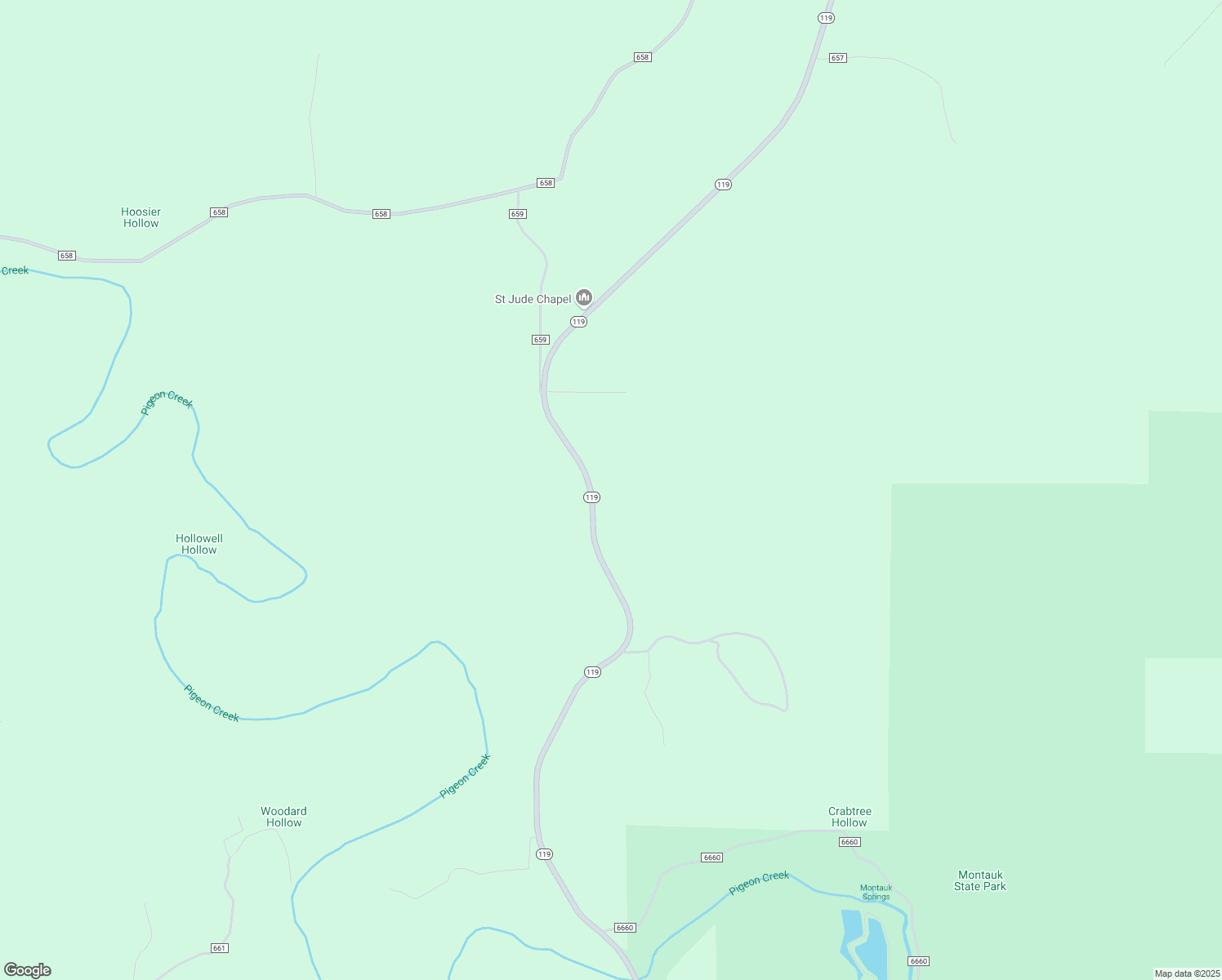 map of restaurants, bars, coffee shops, grocery stores, and more near 6448 Missouri 119 in Salem