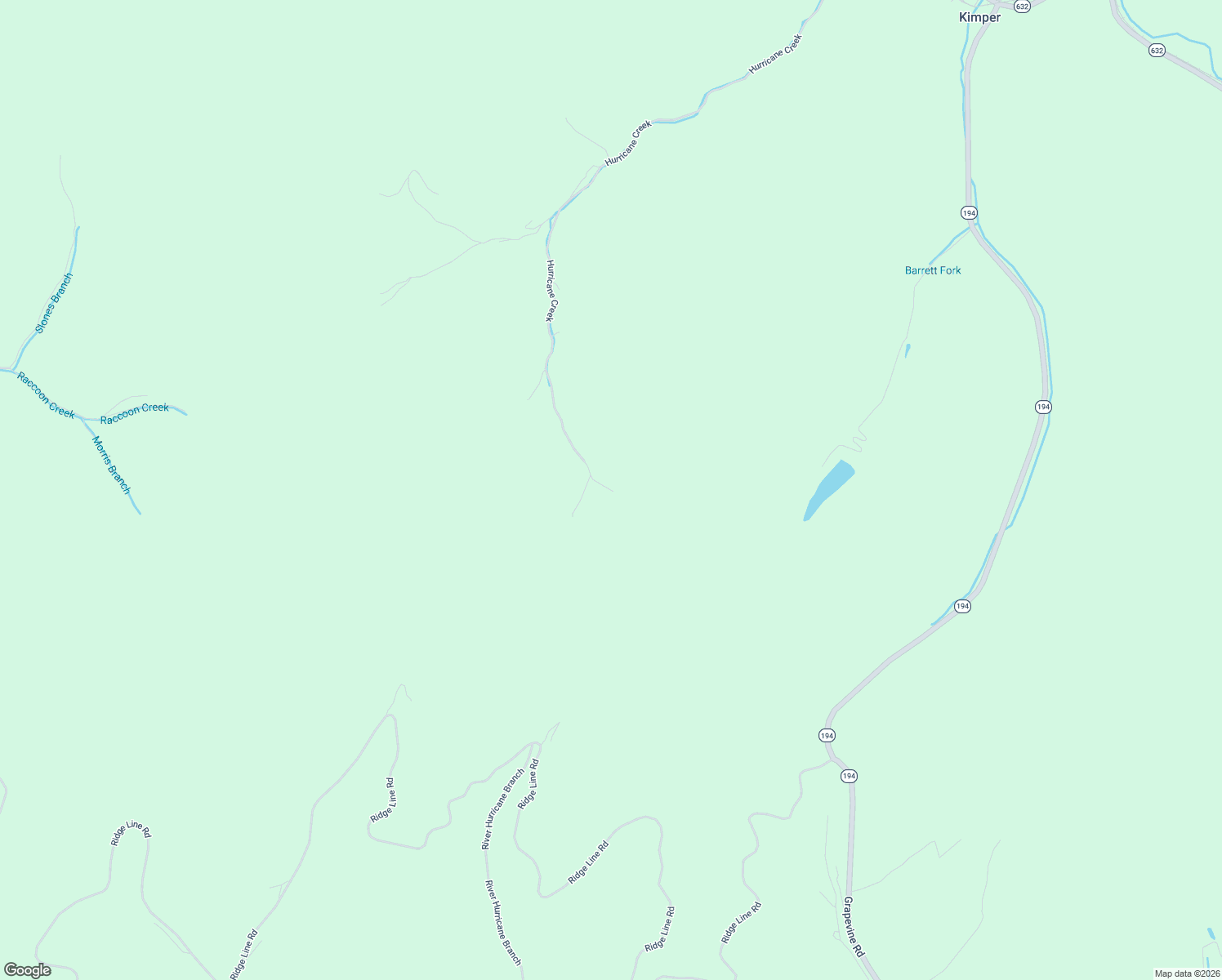 map of restaurants, bars, coffee shops, grocery stores, and more near Hurricane Creek in Kimper