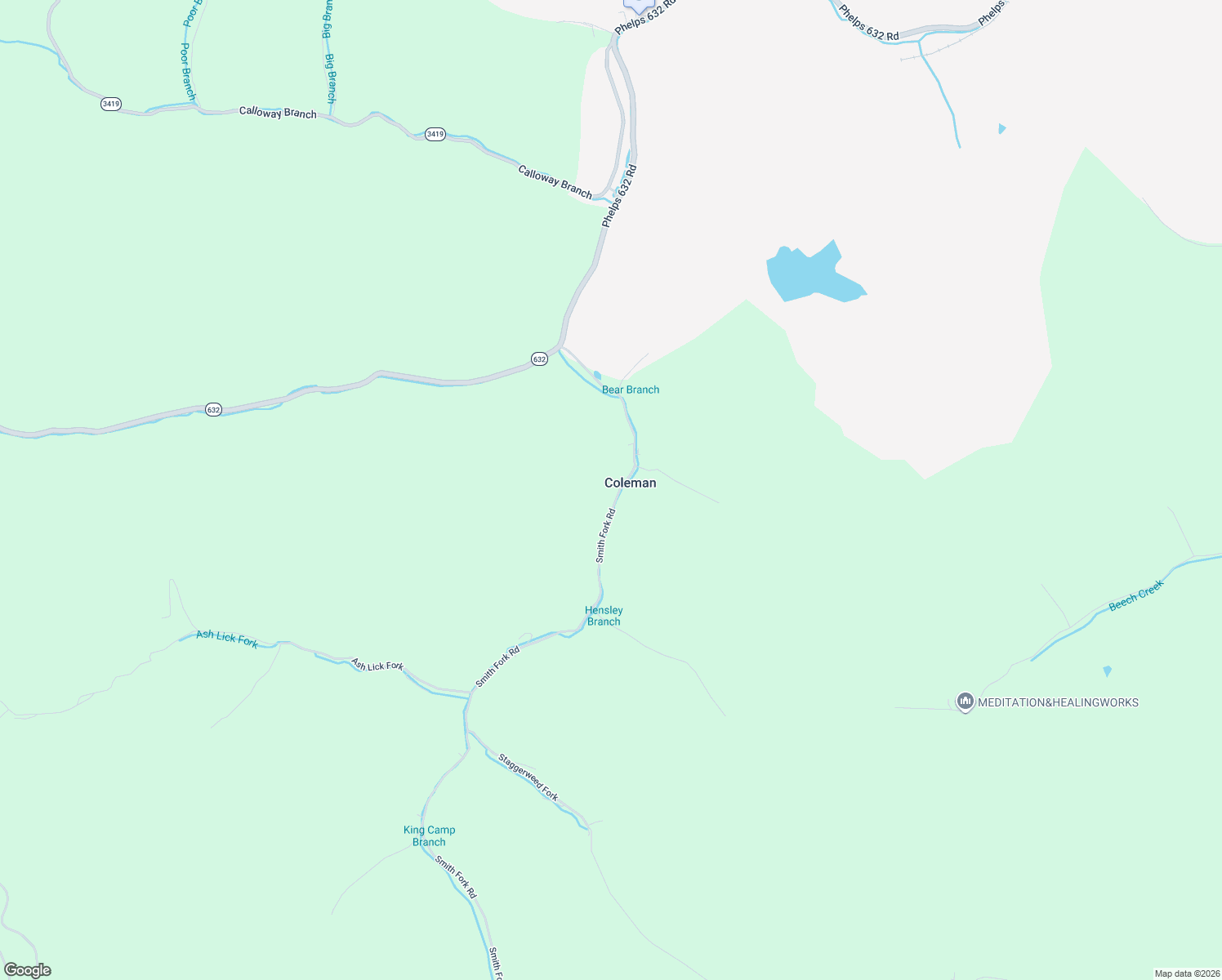 map of restaurants, bars, coffee shops, grocery stores, and more near 437-879 Smith Fork Road in Phelps