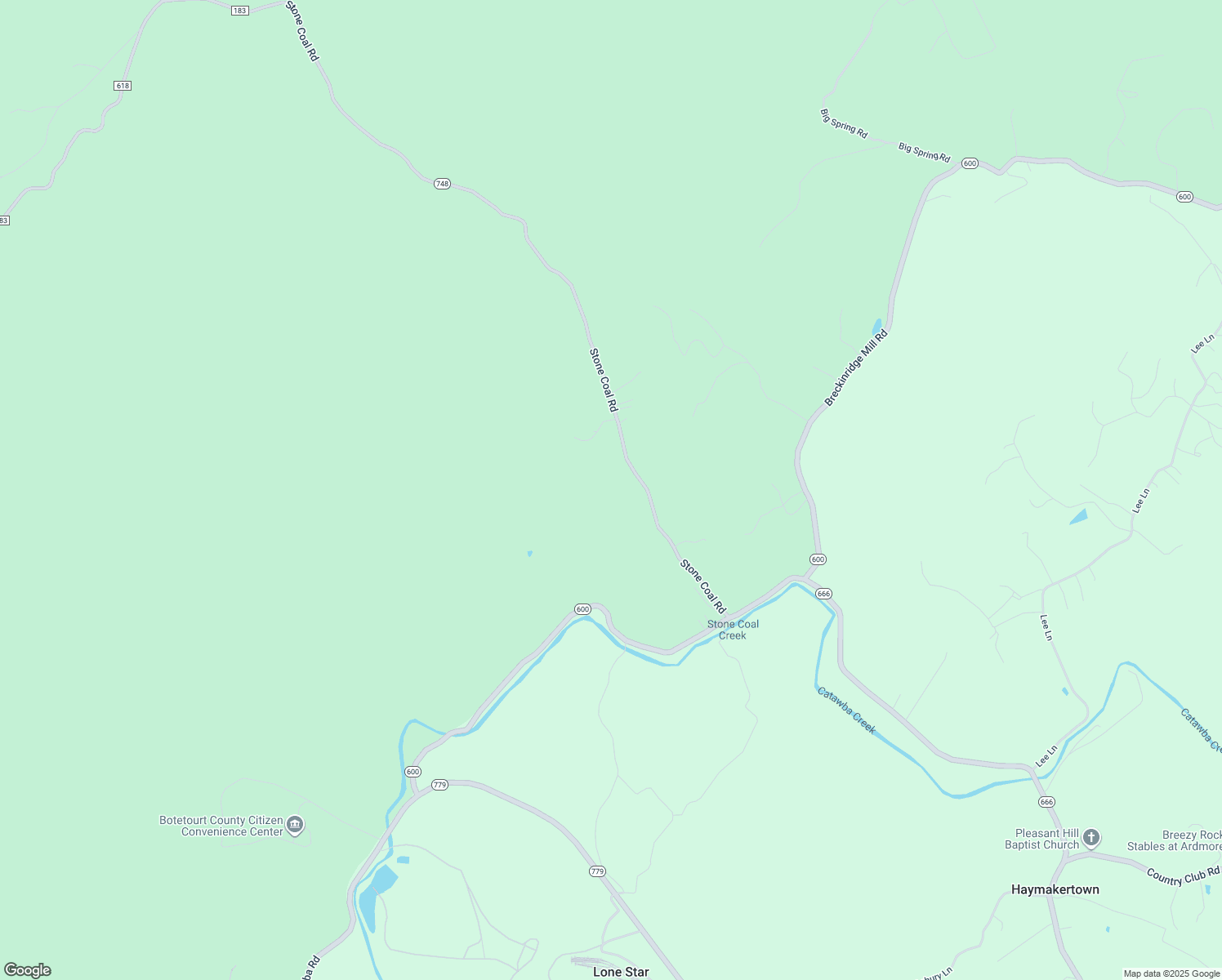 map of restaurants, bars, coffee shops, grocery stores, and more near 346-566 Stone Coal Road in Troutville