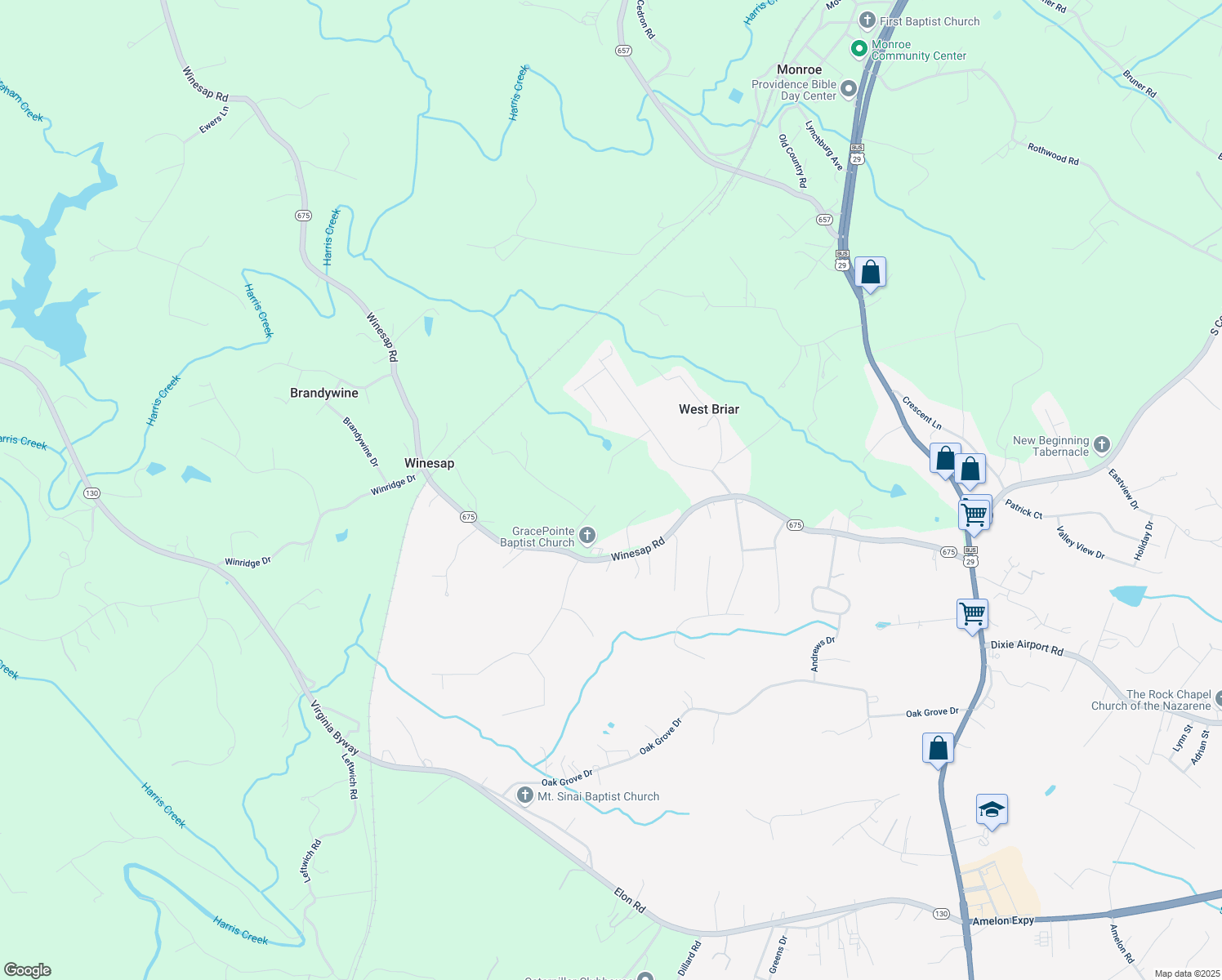 map of restaurants, bars, coffee shops, grocery stores, and more near 164 Holly Lane in Madison Heights