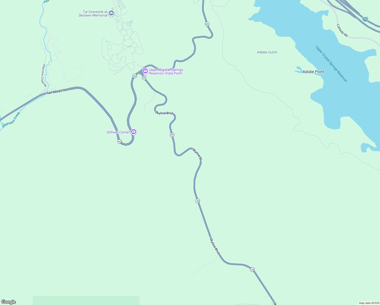 map of restaurants, bars, coffee shops, grocery stores, and more near 11222 Skyline Boulevard in Woodside