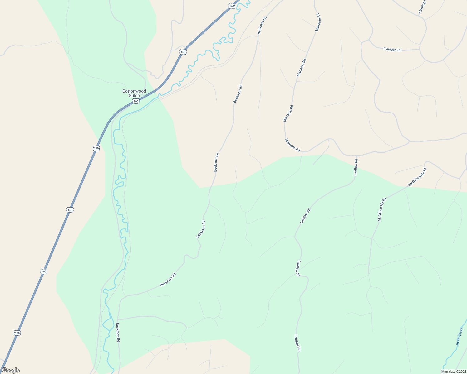 map of restaurants, bars, coffee shops, grocery stores, and more near 4552 Beekman Road in Fort Garland