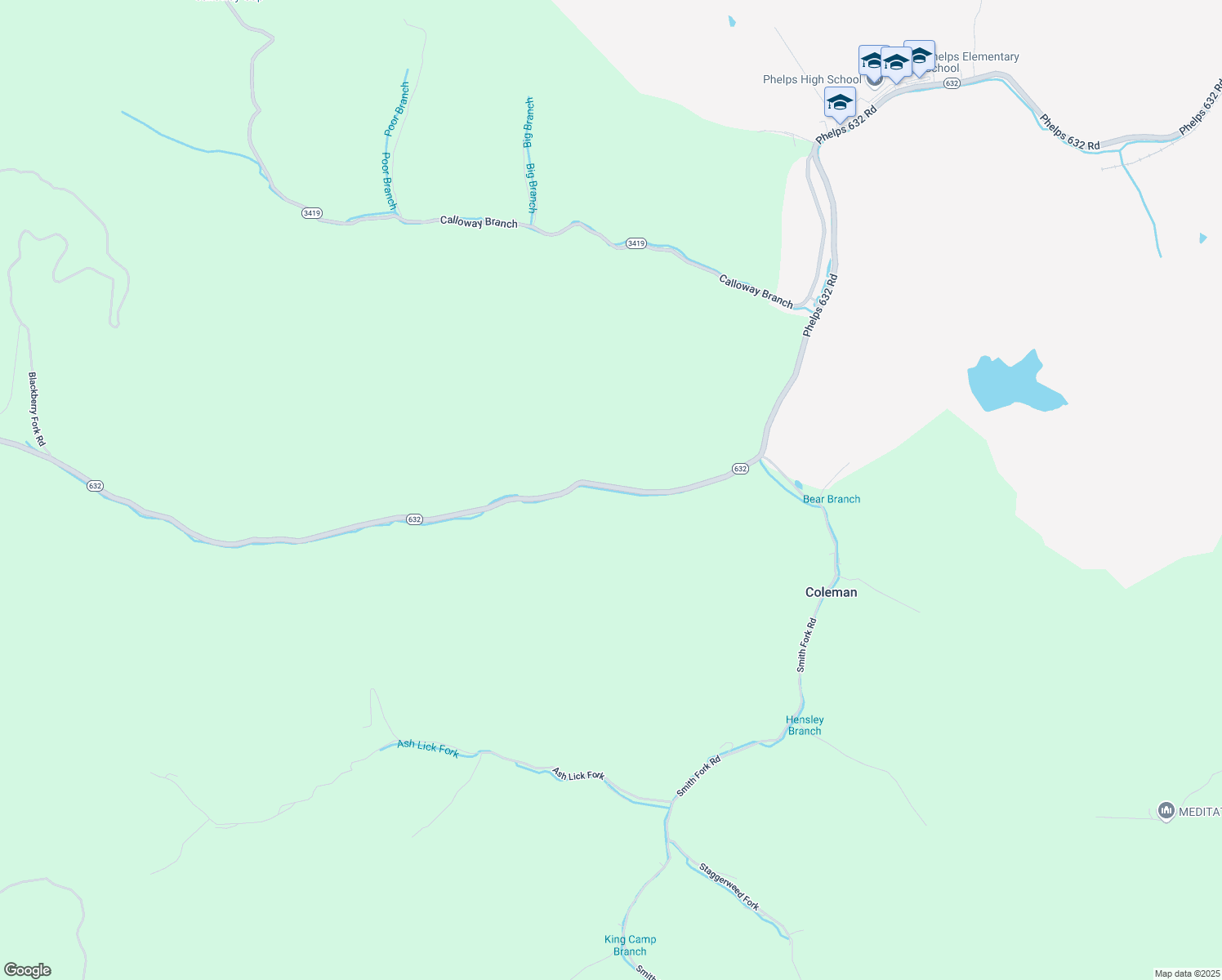map of restaurants, bars, coffee shops, grocery stores, and more near 9758-10098 Phelps 632 Road in Phelps