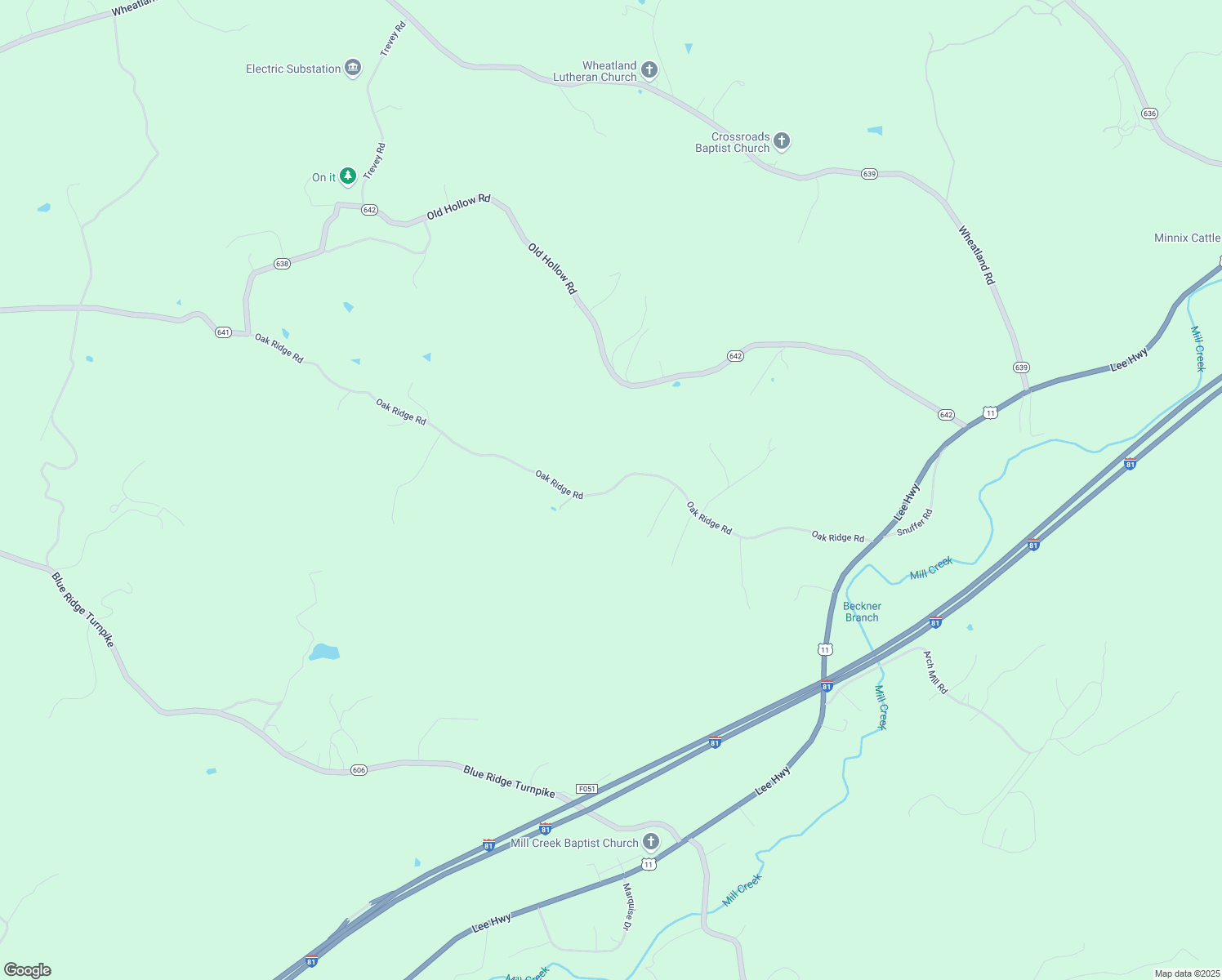 map of restaurants, bars, coffee shops, grocery stores, and more near 863 Oak Ridge Road in Buchanan