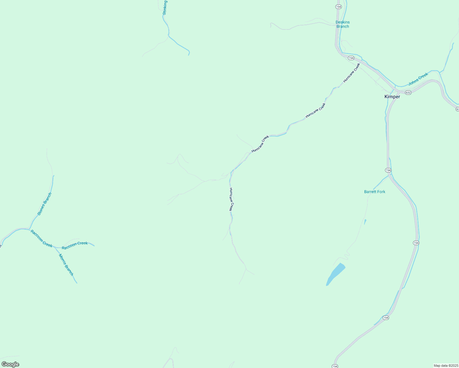 map of restaurants, bars, coffee shops, grocery stores, and more near 1565 Hurricane Creek in Kimper