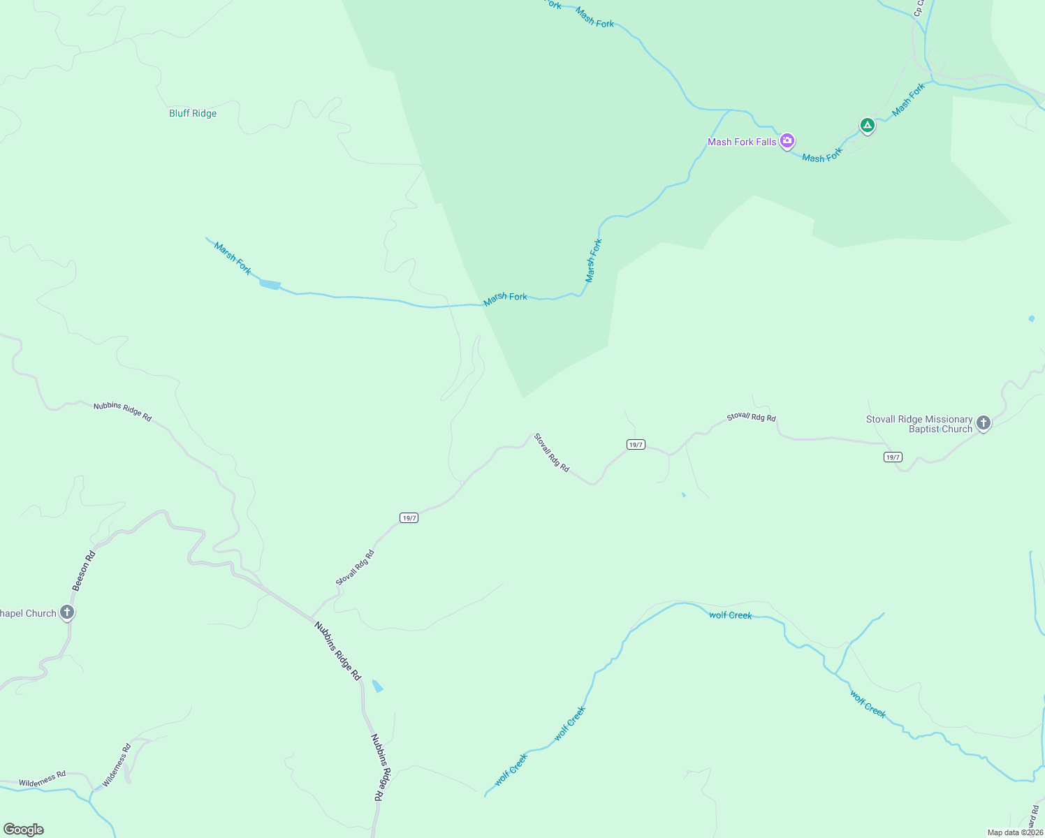 map of restaurants, bars, coffee shops, grocery stores, and more near 3906 County Highway 19/7 in Camp Creek