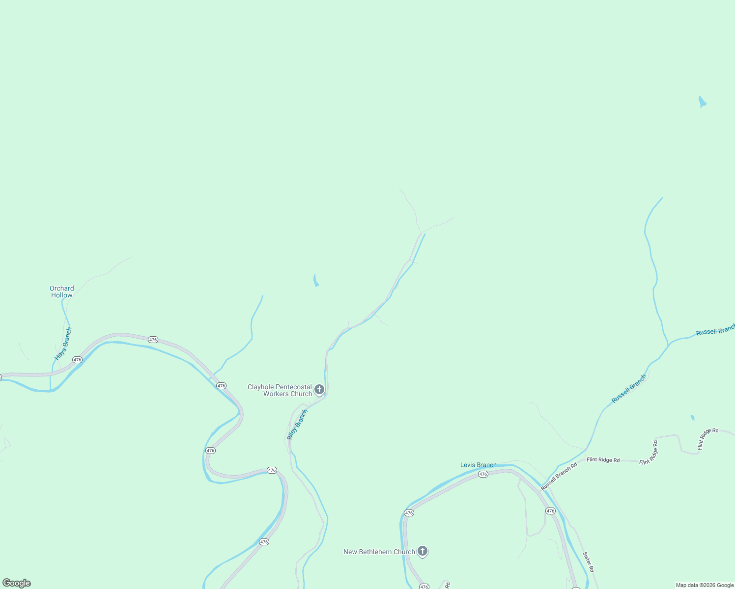 map of restaurants, bars, coffee shops, grocery stores, and more near 1817 Riley Branch Road in Clayhole