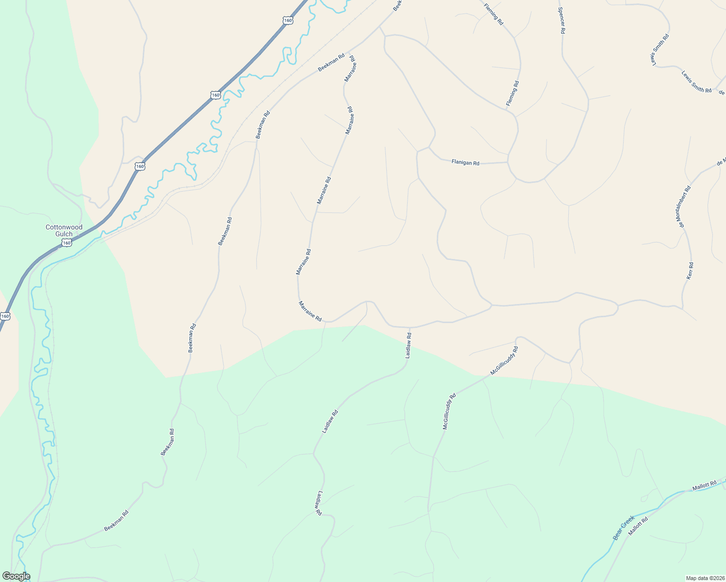 map of restaurants, bars, coffee shops, grocery stores, and more near Franklin Road in Fort Garland