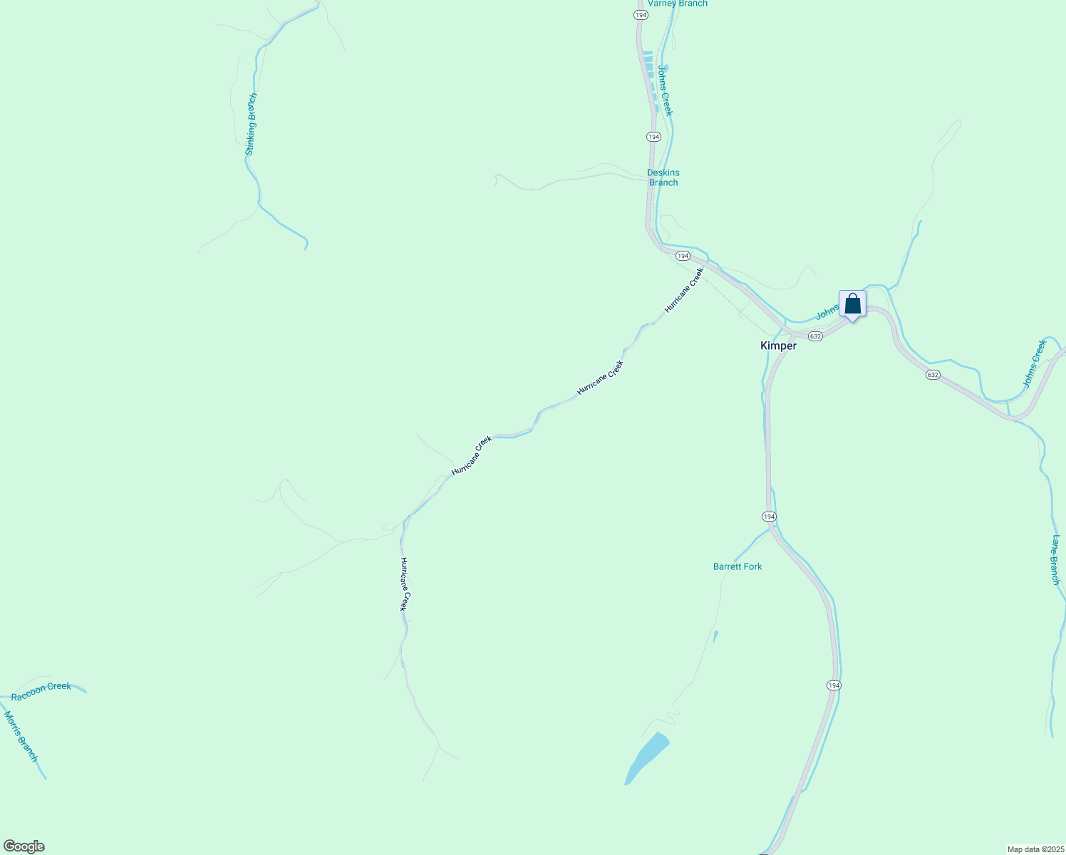 map of restaurants, bars, coffee shops, grocery stores, and more near 763 Hurricane Creek in Kimper