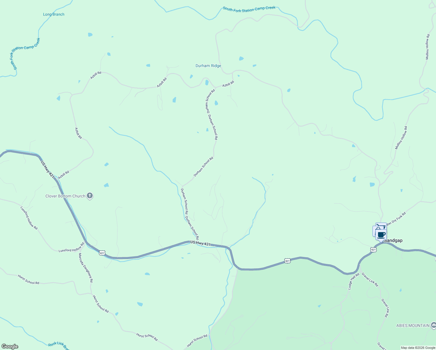 map of restaurants, bars, coffee shops, grocery stores, and more near 325 Dean Road in McKee