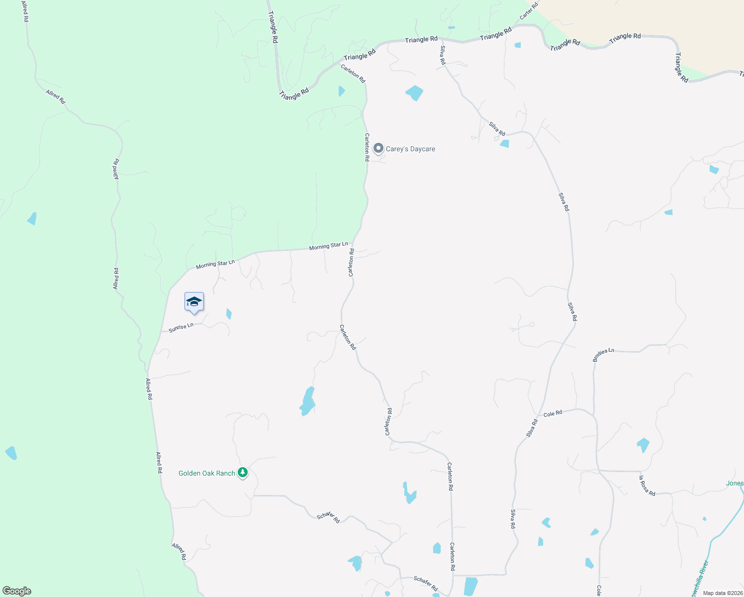 map of restaurants, bars, coffee shops, grocery stores, and more near 5578 Carleton Road in Mariposa