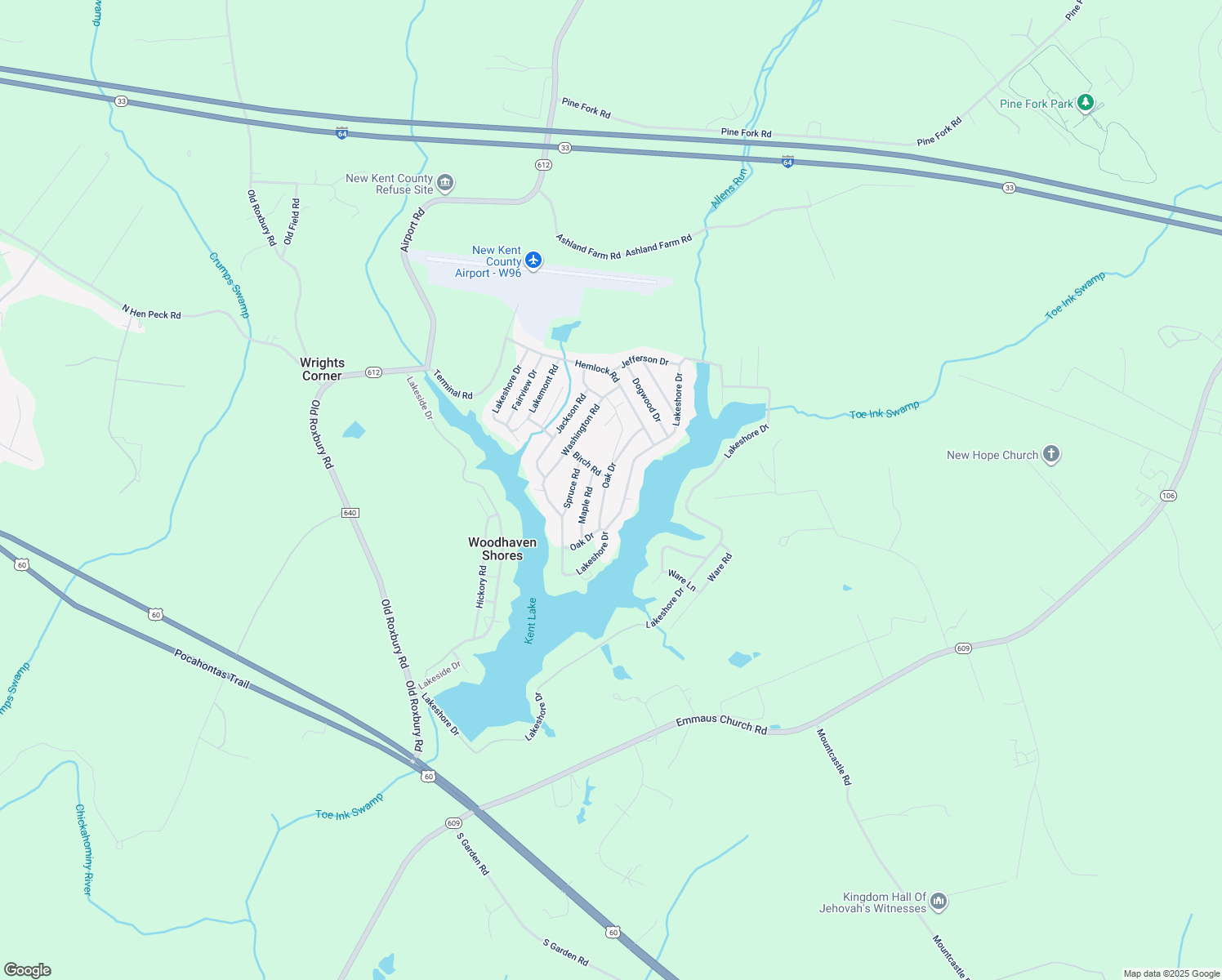 map of restaurants, bars, coffee shops, grocery stores, and more near 6431 Oak Drive in Quinton