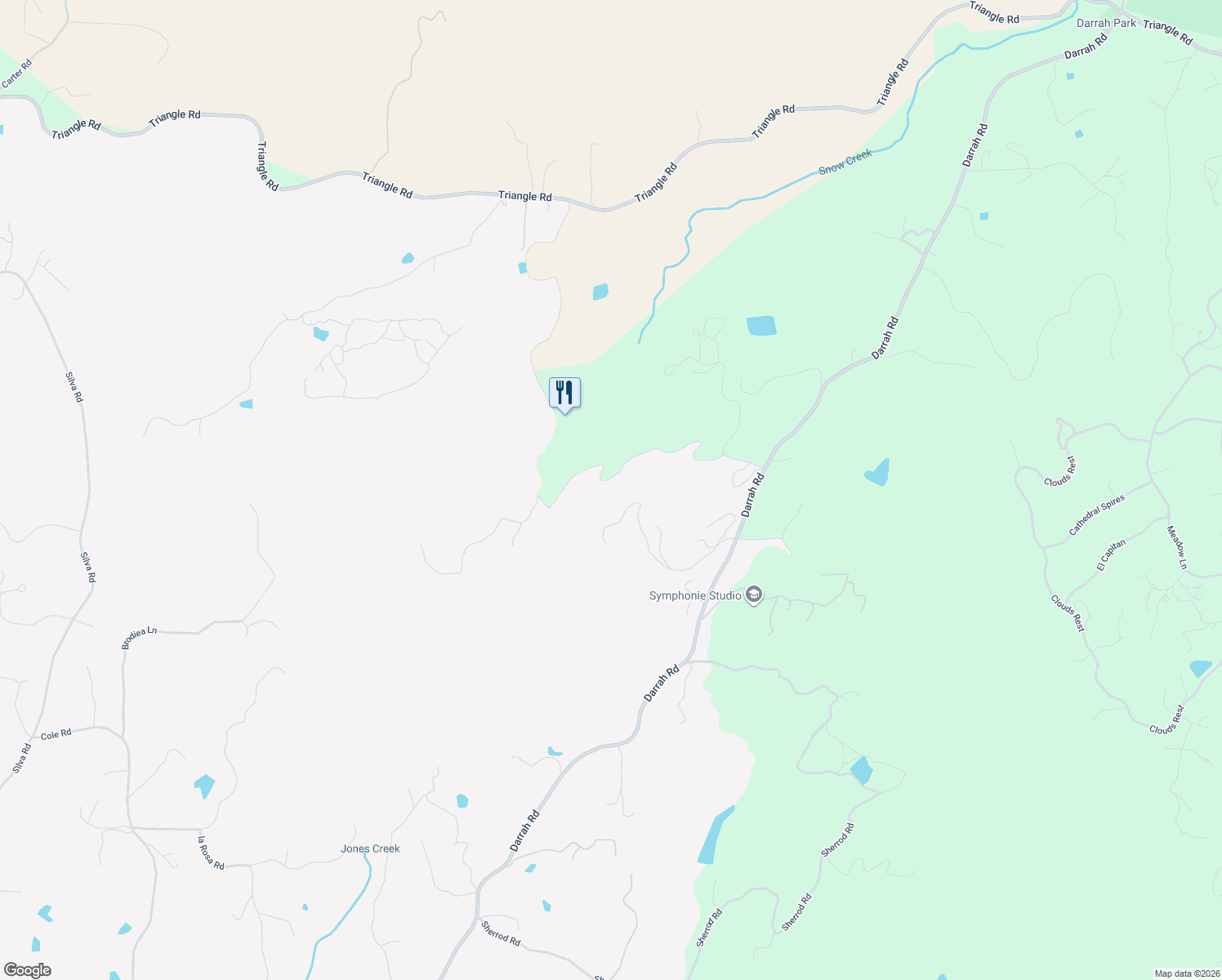 map of restaurants, bars, coffee shops, grocery stores, and more near Nickel Plate Road in Mariposa