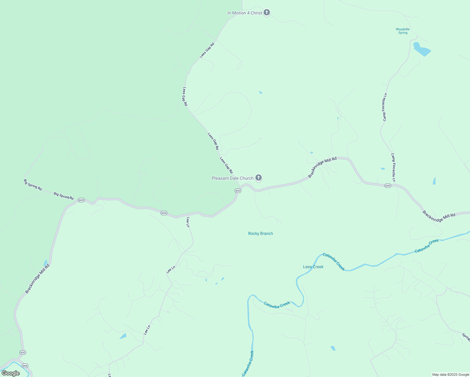 map of restaurants, bars, coffee shops, grocery stores, and more near 49 Lees Gap Road in Fincastle