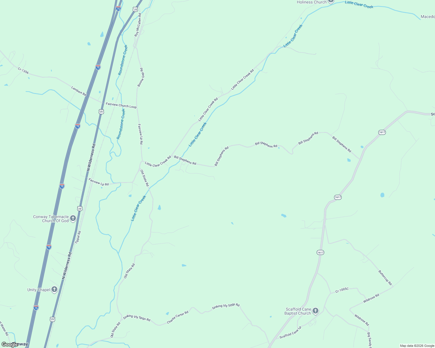 map of restaurants, bars, coffee shops, grocery stores, and more near Bill Stephens Road in Mount Vernon
